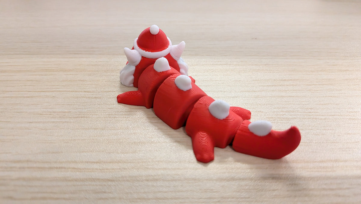 Cute Santa Articulated Flexi Dragon