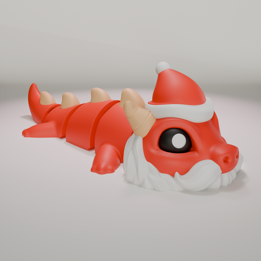 Cute Santa Articulated Flexi Dragon