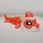 Cute Santa Articulated Flexi Dragon